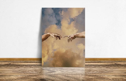 Creation of adam hands Famous Painting wall Art Canvas