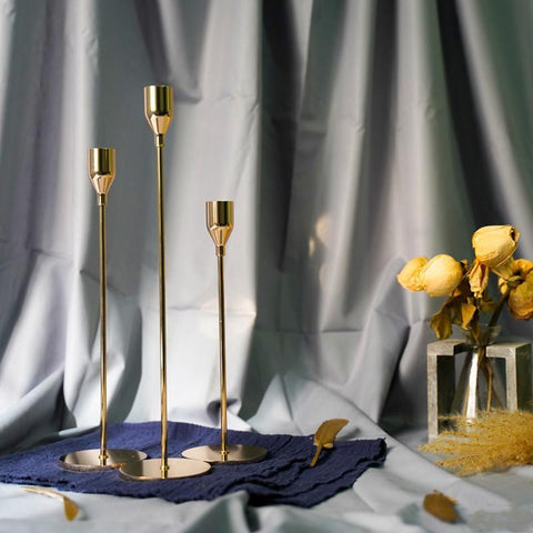 thin Vintage Gold Candle Holders