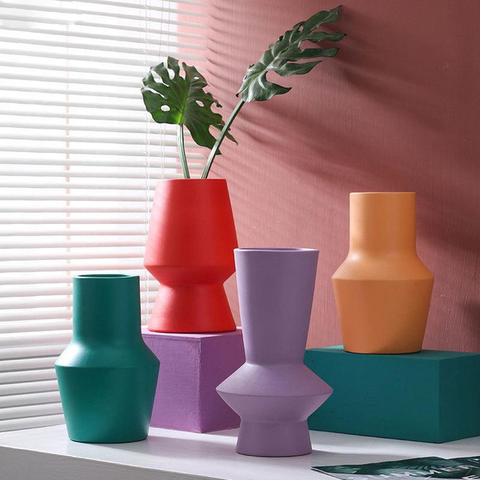 Bright color ceramic flower vase
