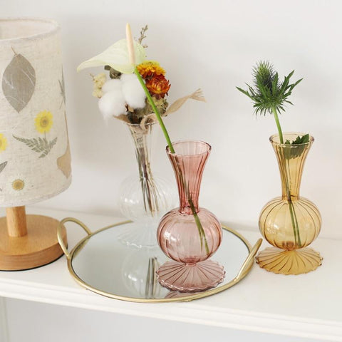 earth-tone-petal-texture-glass-vase