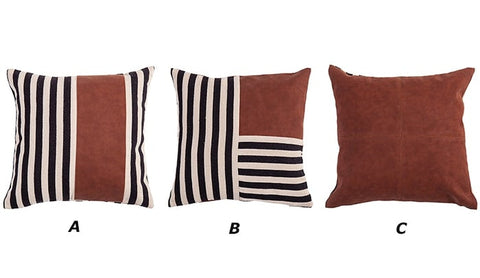 faux-leather-canvas-stripe-pillow-covers