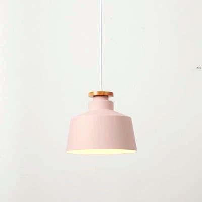 pink-metal-wood-pendant-lights