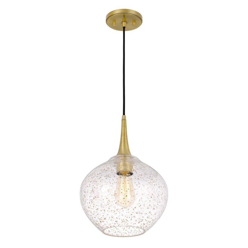 Brass Sparkle Globe Glass Pendant Light