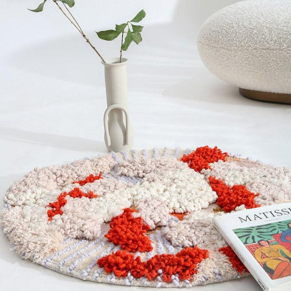 Pom-Pom Trimmed Oval Anti-skid Rug - Letifly