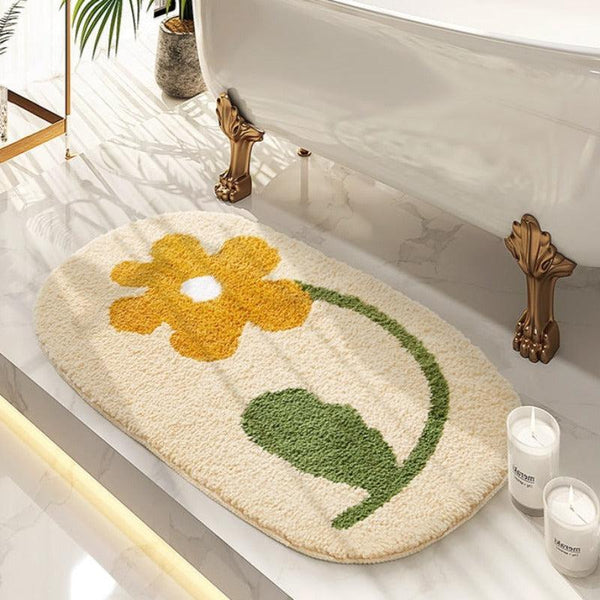 Pom-Pom Trimmed Oval Anti-skid Rug - Letifly