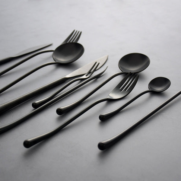 Onyx Jet Black Silverware Set - GEEKYGET