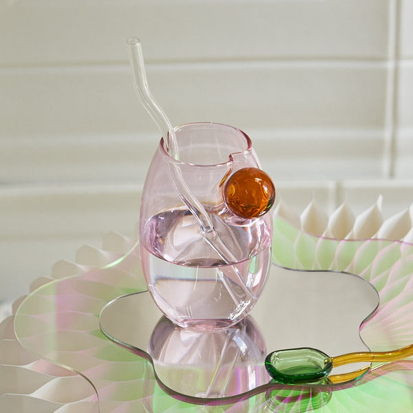 Discover the Eco-Friendly Elegance of our Ripple Portable Glass Cup & Straw  Set