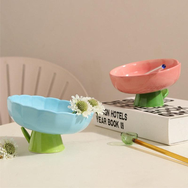 Tania Small Pet Feeding Bowl with Wood Stand