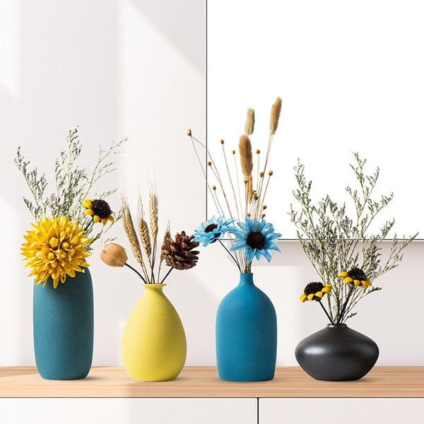 Textured Ceramic Bottle Vases for Modern Home Decor