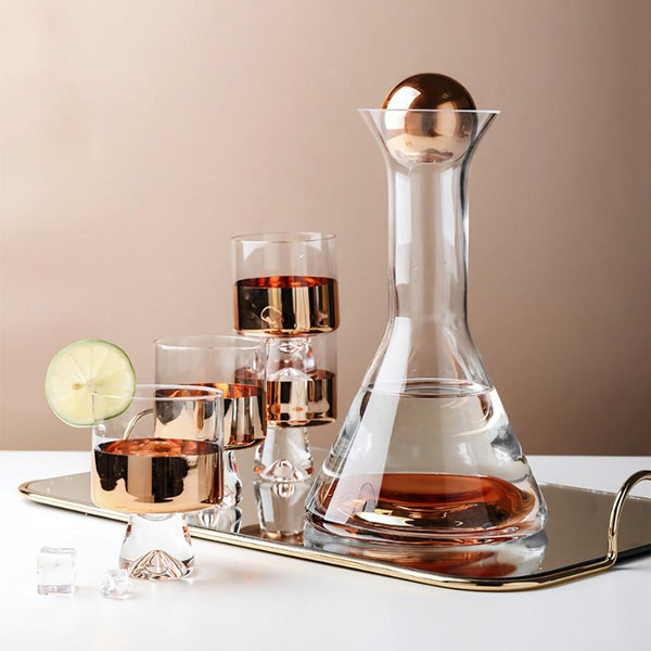 Explore the Timeless Elegance of Phillips Colored Glass Goblet & Decanter  Collection