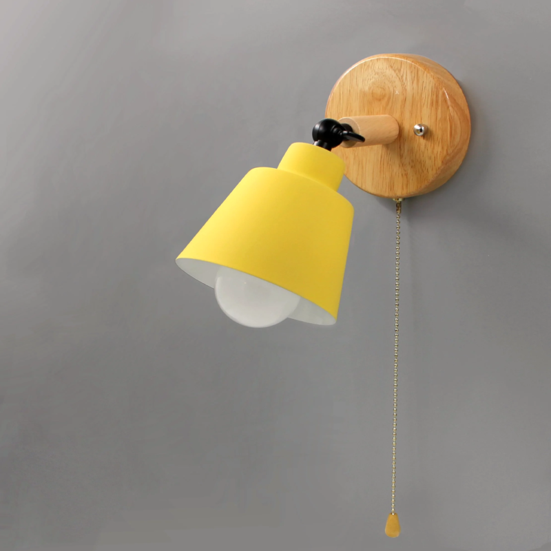 Devon Wall Sconce with Pull Chain Switch colorful yellow