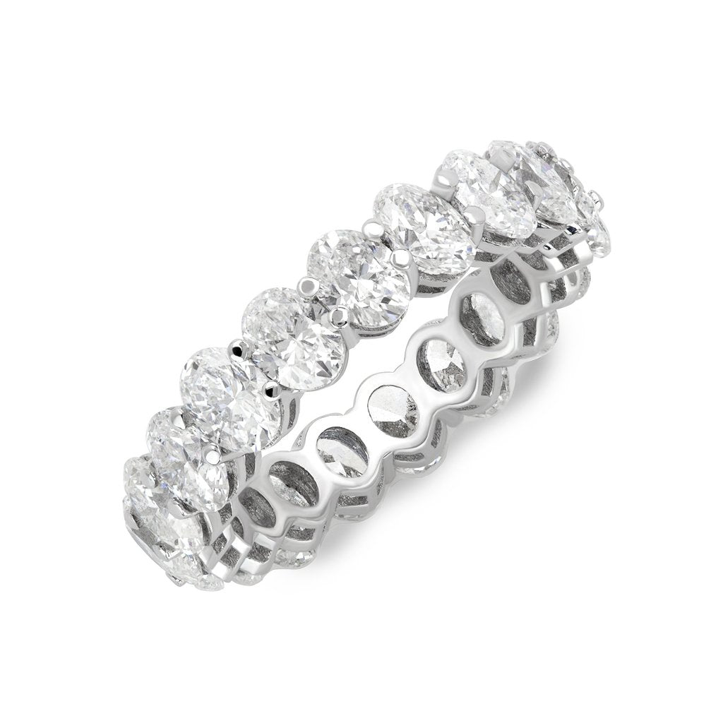 4.48 CT. T.W. Diamond Oval Cut Eternity Band in 18K White Gold