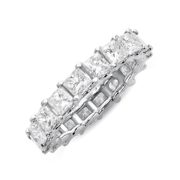 4.27 CT. T.W. Diamond Princess Cut Eternity Band in 18K White Gold