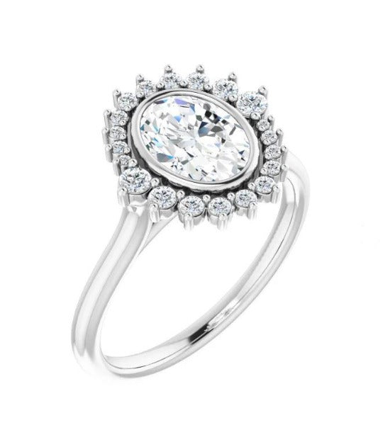 1/5 CT. T.W. Oval-Cut Diamond Engagement Ring in 14K White Gold