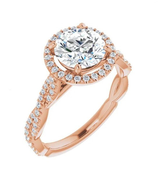 4.02 CT. T.W. Round-Cut Diamond Engagement Ring in 14K Rose Gold