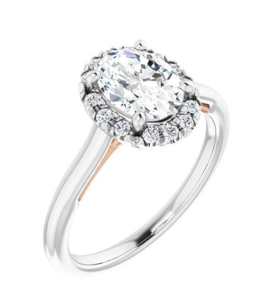 1.5 CT. T.W. Round-Cut Diamond Engagement Ring in 14K White and Rose Gold