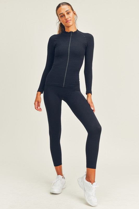 Flex Seamless Long Sleeve Crop Top and Legging Set