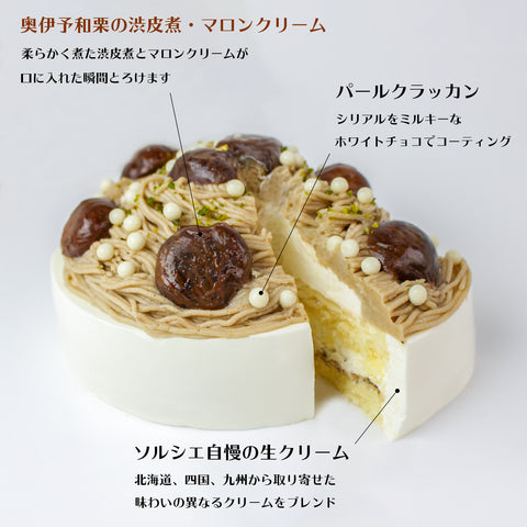 魔法洋菓子店ソルシエの和栗モンブランデコレーションケーキ