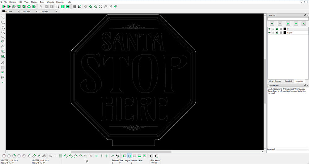 Laser Cut Santa Stop Here Edge Lit Sign - Christmas 2021 2
