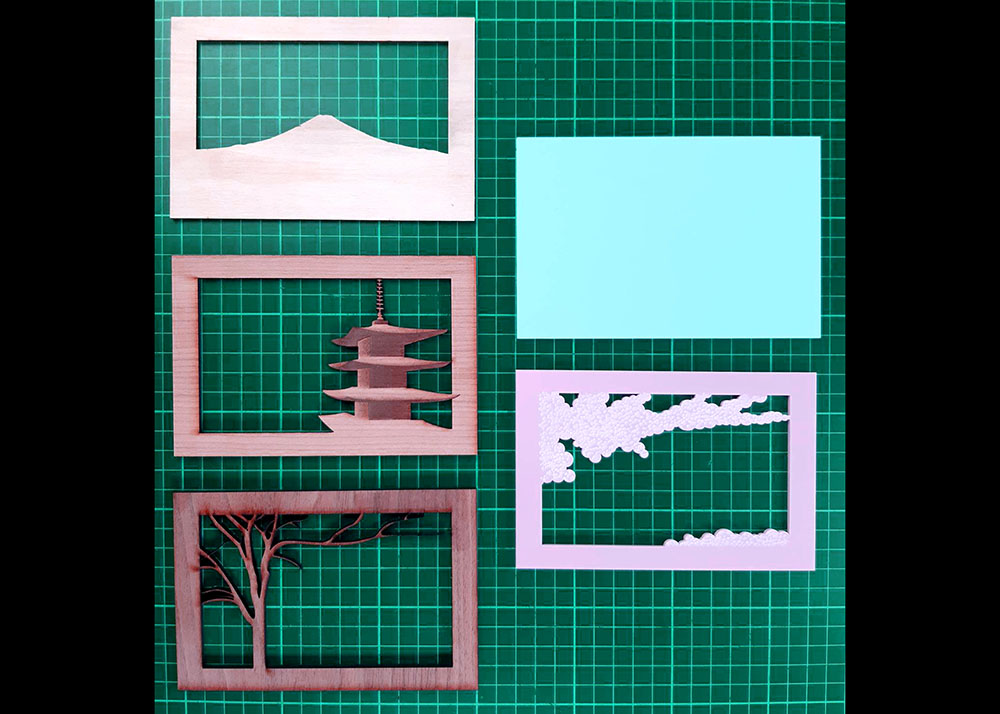 Create a 3D Japanese Landscape From Laser Cut Layered Parts laser cut parts