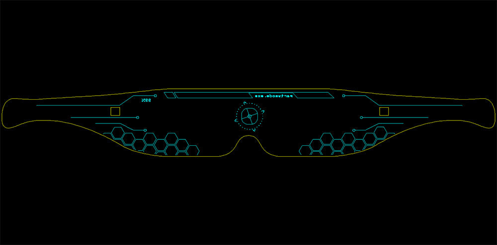 Laser Cut Perspex Cyber Visor For Halloween 2020 design