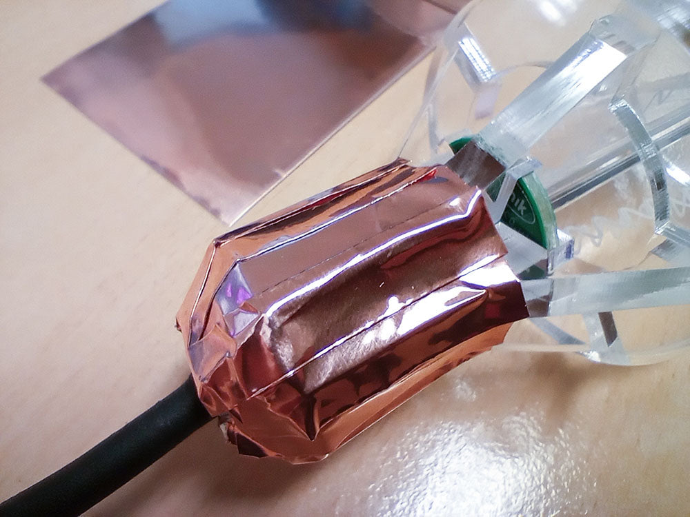 Acrylic Bulb Enclosure for the Kitronik Round Side Illumination LED Module copper tape