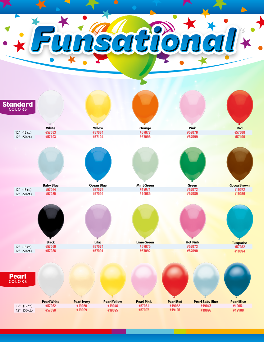 pioneer balloon co qualatex funsational balloon color chart all american balloons arlington tx