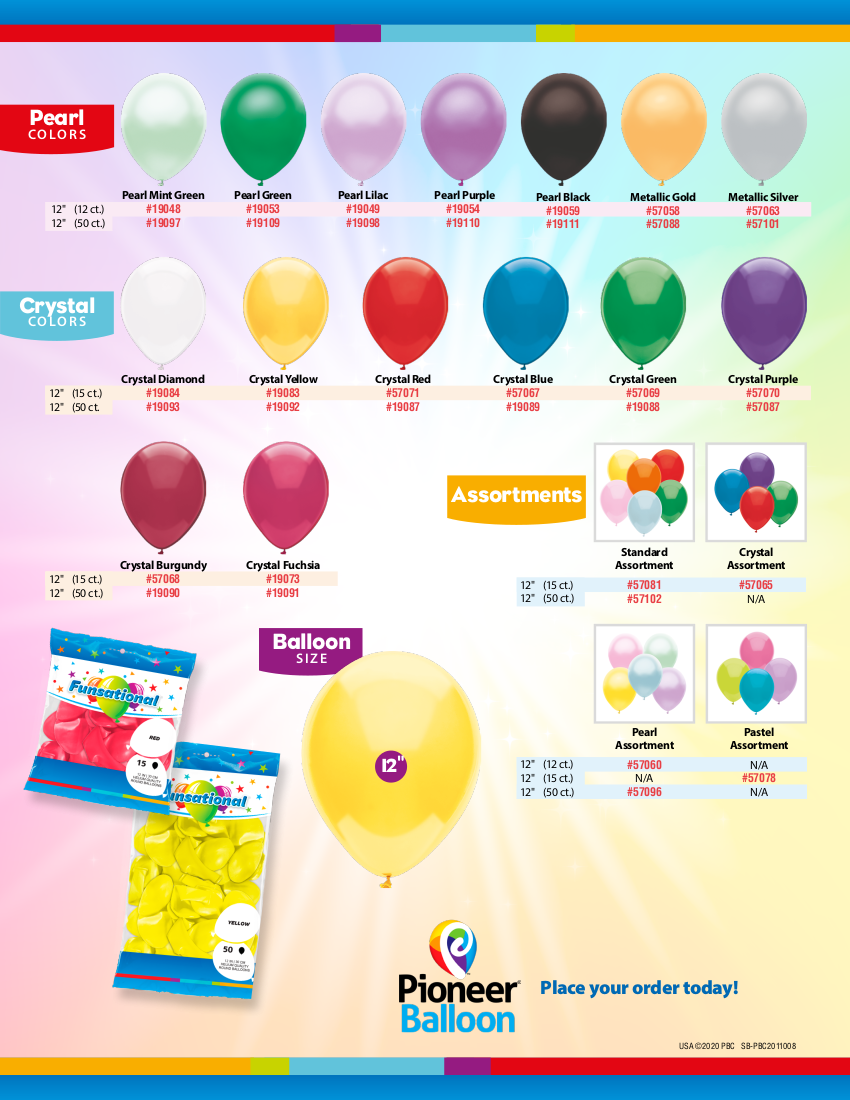 pioneer balloon co qualatex funsational balloon color chart all american balloons arlington tx