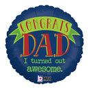 18" Awesome Dad Foil Balloon (P19) | Buy 5 Or More Save 20%