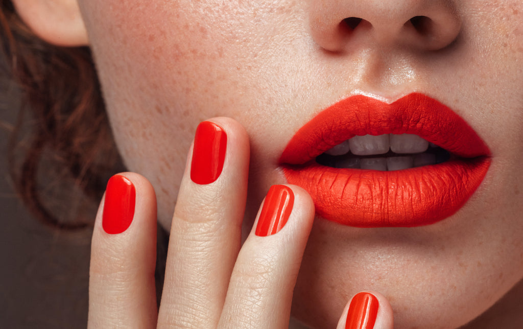 Red lips and red nails