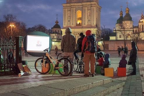 Open Air Cinema event to spread bicycle culture in Kyiv
