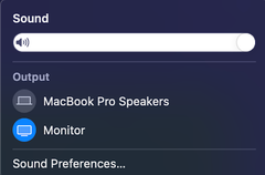 Choosing sound output device on your Mac