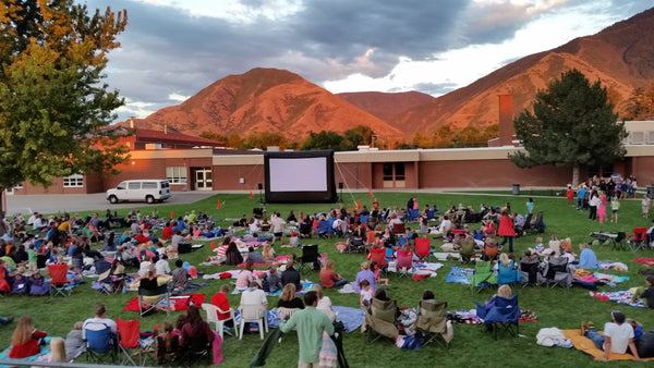 Audience on blankets - Movie in the Park