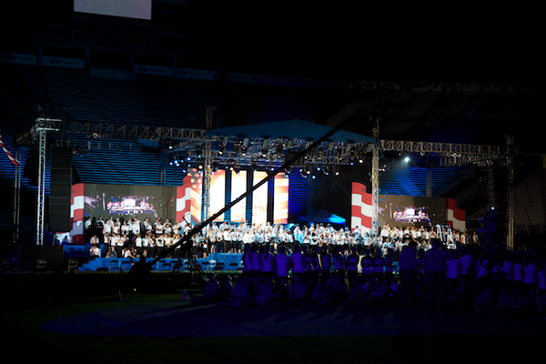 Open Air Cinema screens at the Stadium of Fire in Utah