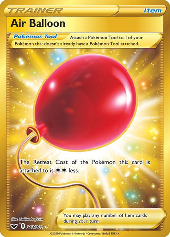 pokemon card gold air balloon trading pokemon tcg