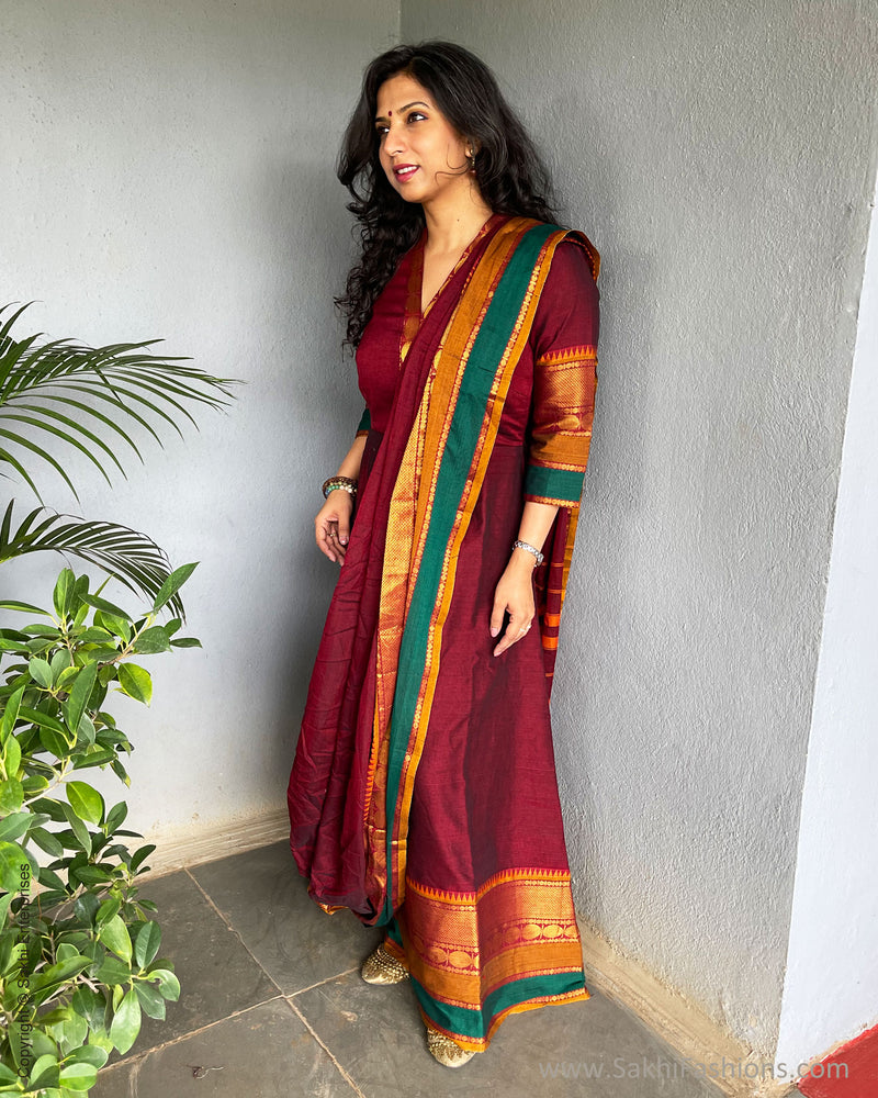 EE-S49666 Maroon Saree Dress – sakhifashions