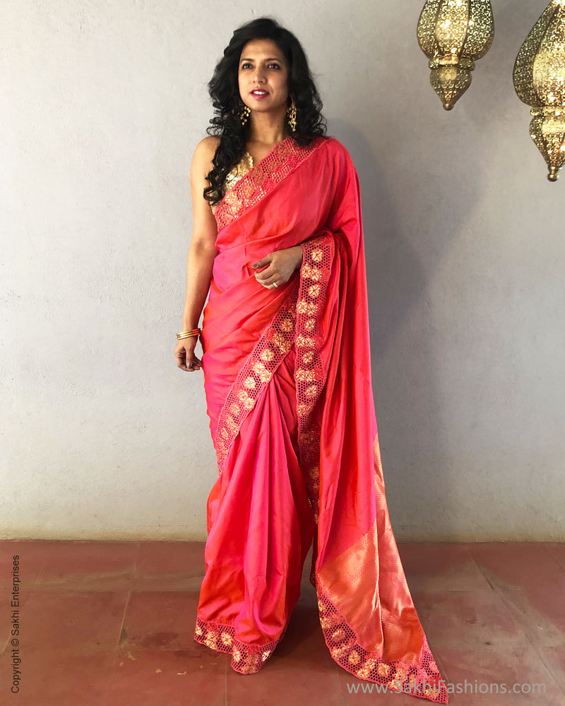 EE-S17226 - Peach pure Silk saree – sakhifashions