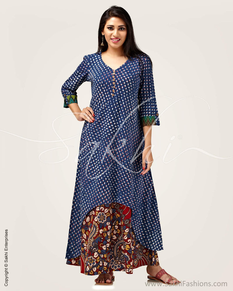 Blue & Multi Pure Cotton Kurthi | Sakhi Fashions – sakhifashions
