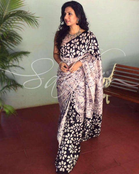 Black & Beige Pure Silk Saree | Sakhi Fashions – sakhifashions
