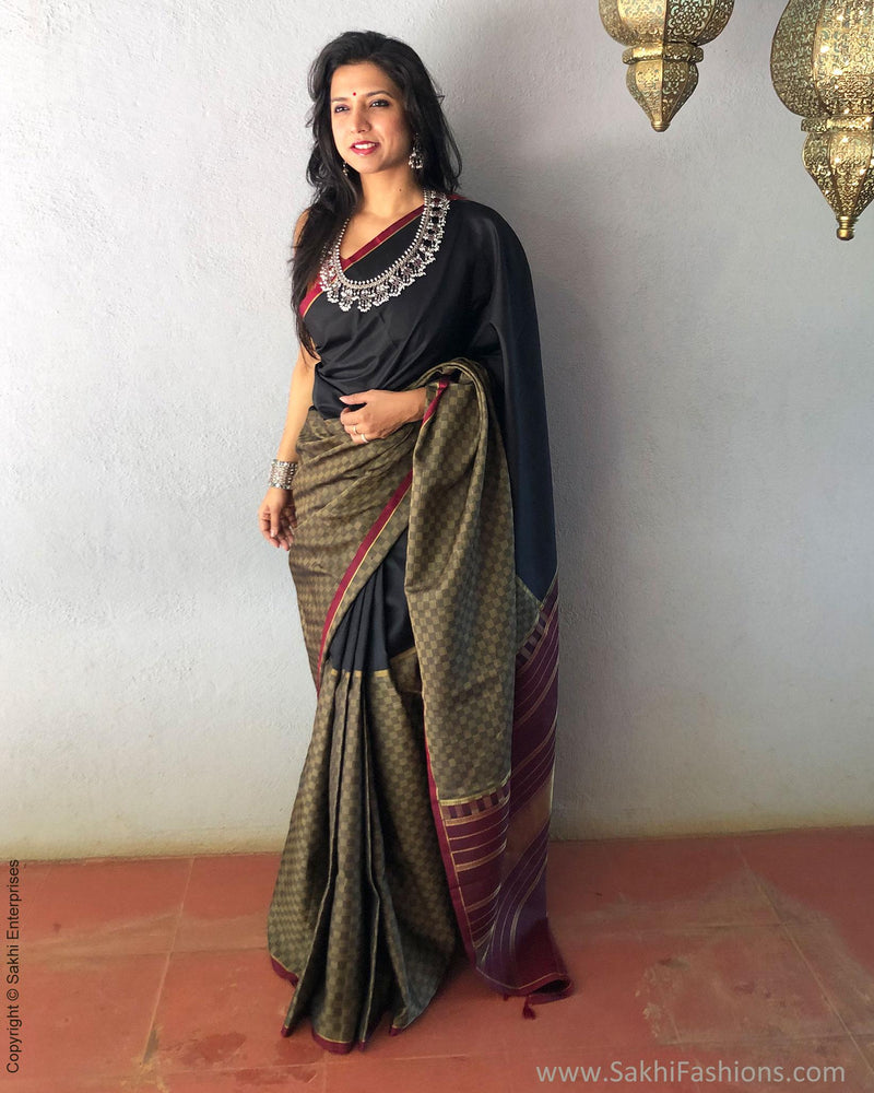 Grey & Pure Kanchivaram Silk Saree | Sakhi Fashions – sakhifashions