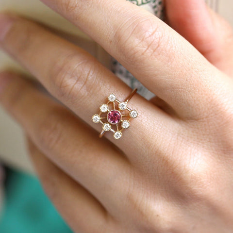 Damascus Rose Ring Manal Paris Jewelry