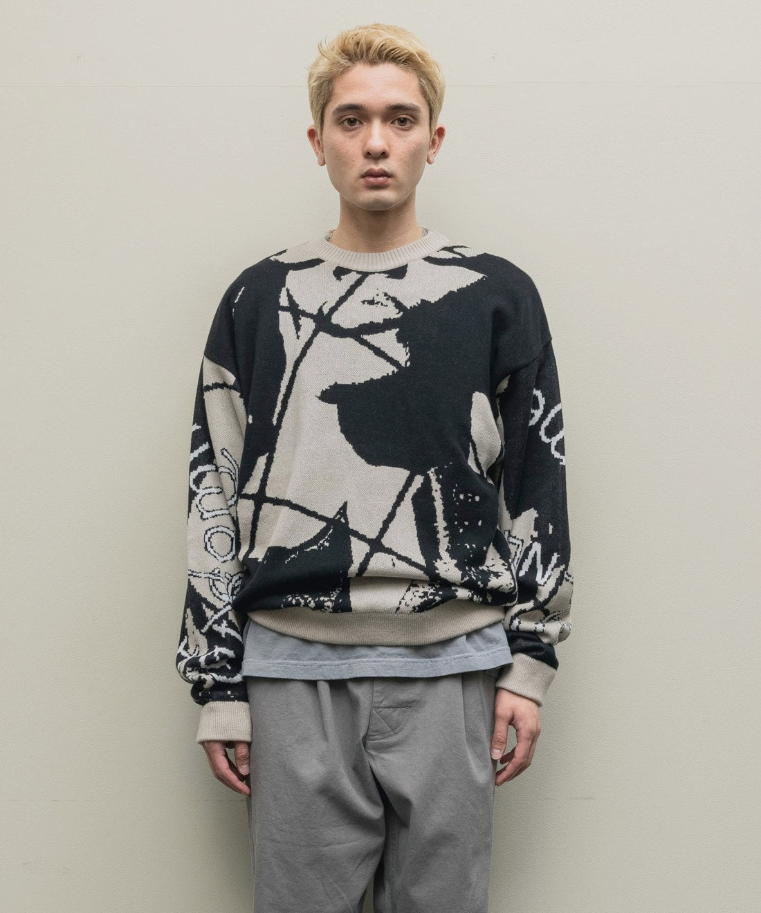 bal JACQUARD COTTON CREWNECK SWEATER - ニット