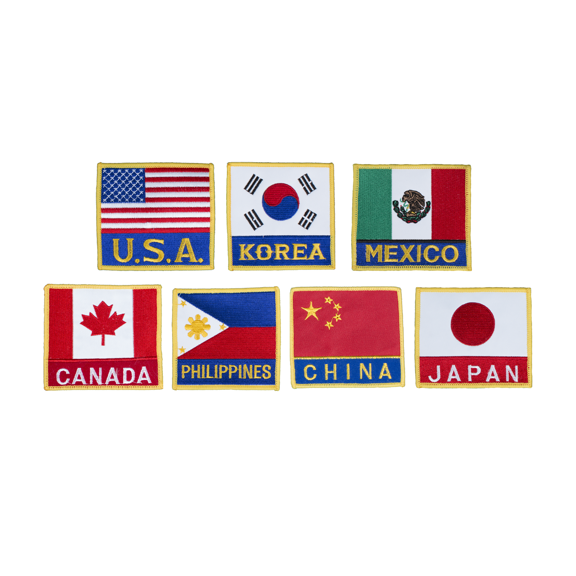 Flag Patch with Country Name (Black Letters) - Best Martial Arts