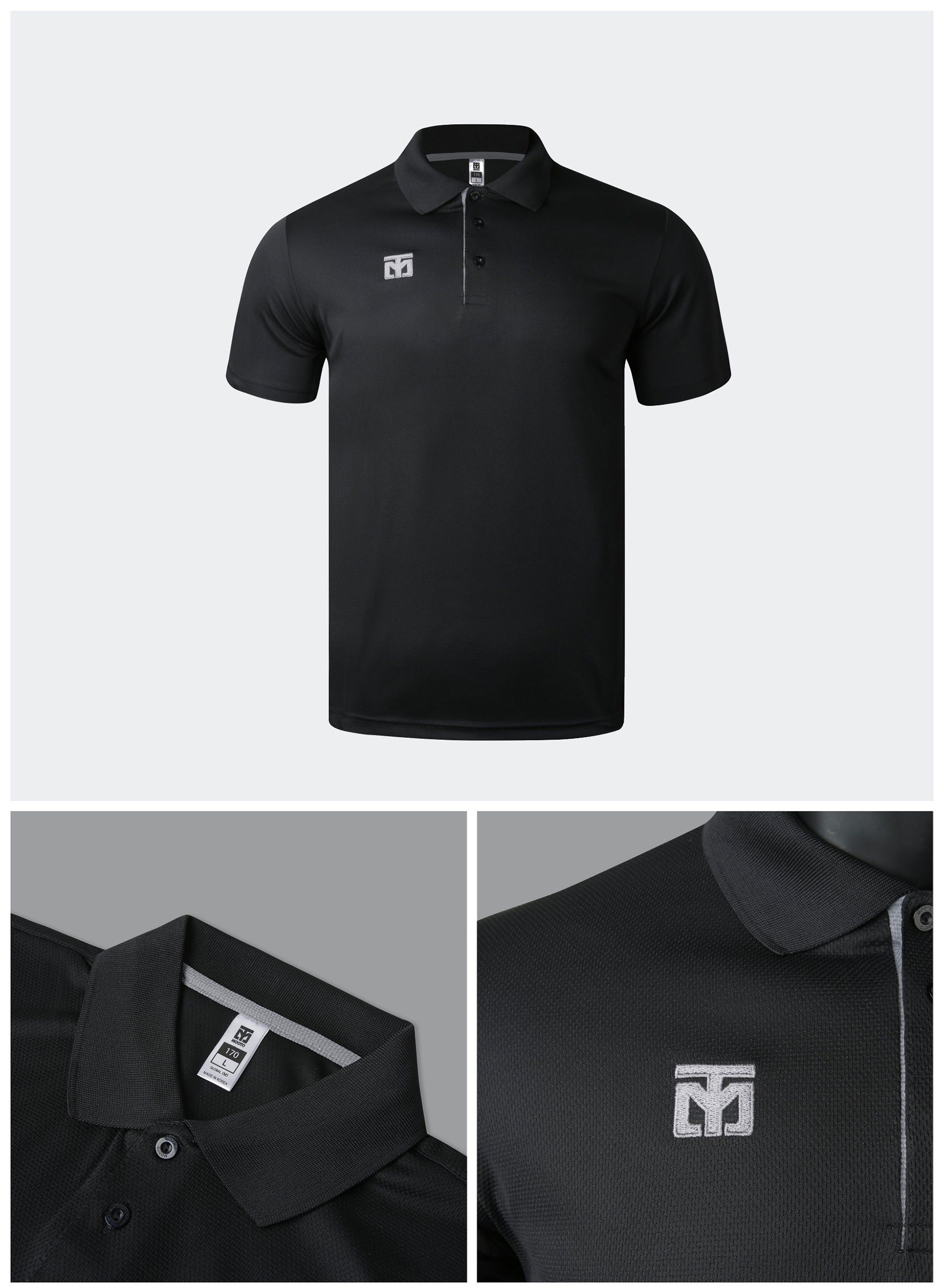 black dri fit polo shirt