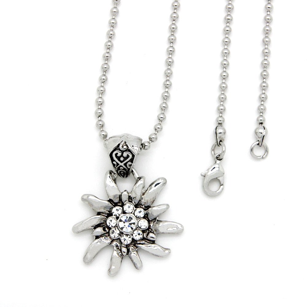 Collier avec une fleur d'Edelweiss - La Porte Du Bonheur