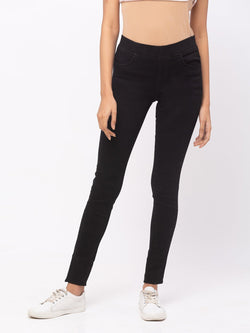 Buy Kazo Black Slim Fit Jeggings With Pocket for Women Online @ Tata CLiQ