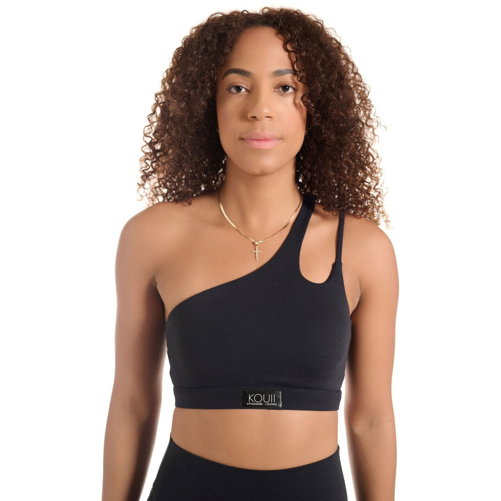 Cozyease Women's One Shoulder Sports Bra Contrast Mesh Yoga Bra Light  Support Straight and Crossed Straps Bra : : Clothing, Shoes 