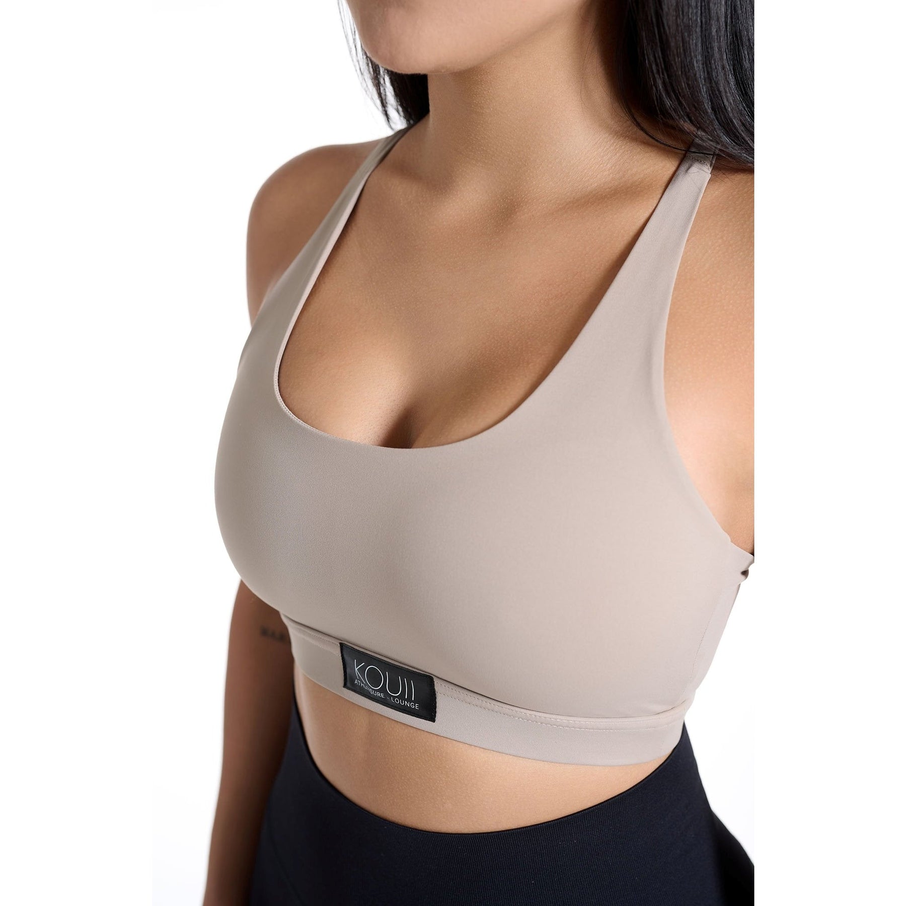 Eva Sports Bra in Taupe & White curated on LTK