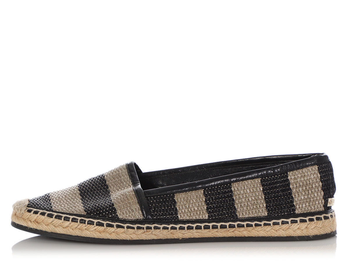 black and white striped espadrilles