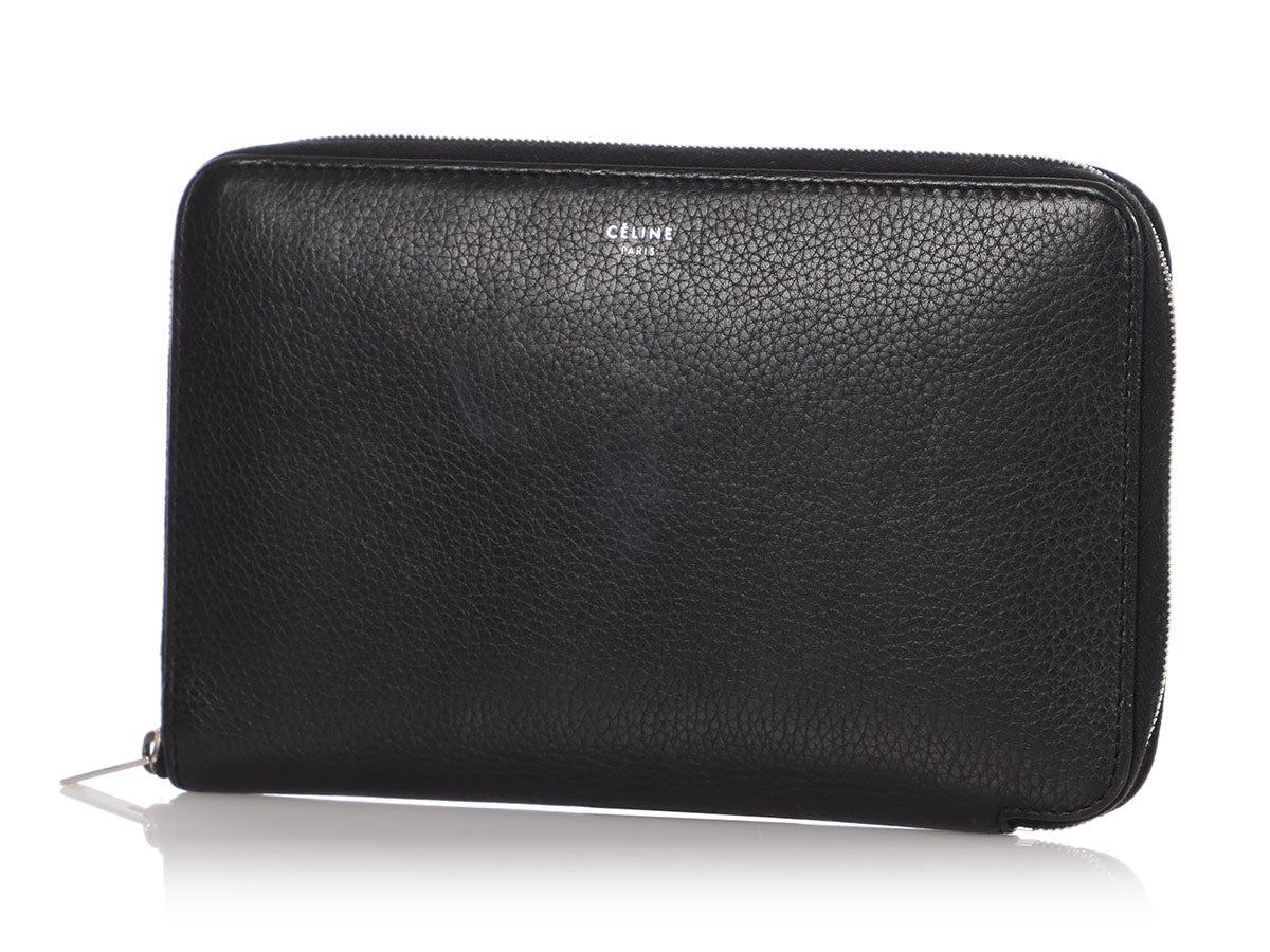 Céline Large Black Zip Wallet